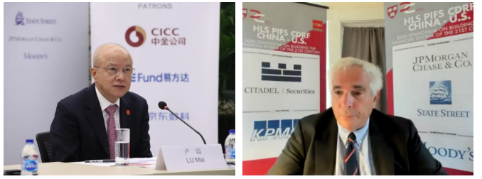 中国发展研究基金会副理事长卢迈,哈佛法学院荣誉教授、国际金融体系中心总裁豪尔·斯高特(Hal Scott)向参会者表示欢迎。.png