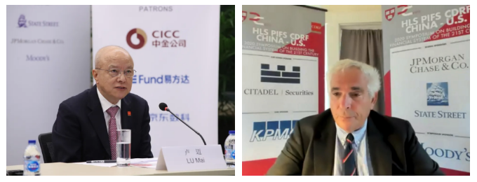 中国发展研究基金会副理事长卢迈,哈佛法学院荣誉教授、国际金融体系中心总裁豪尔·斯高特(Hal Scott).png